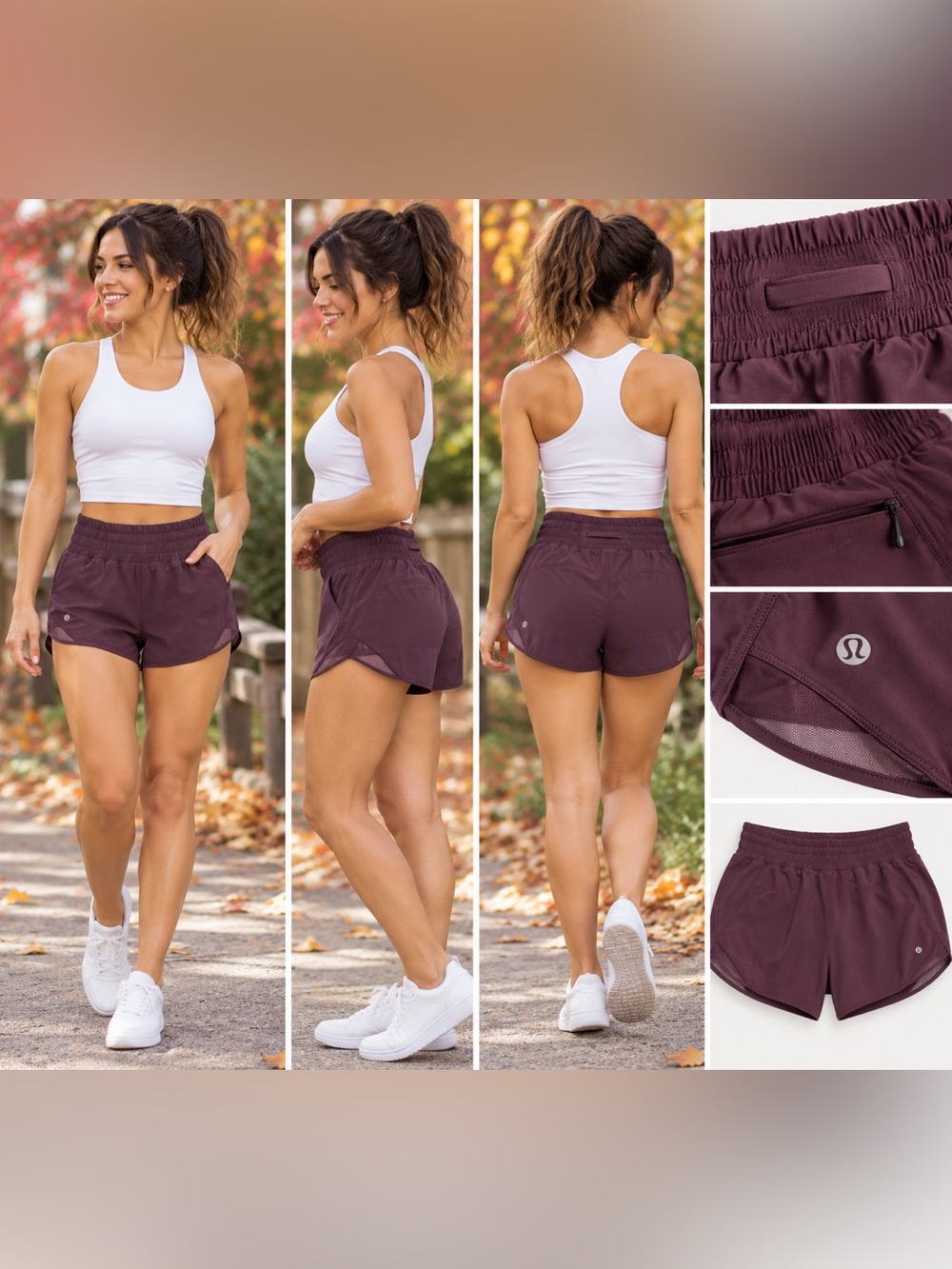 NWT Lululemon Hotty Hot HR 4” Lined Running Shorts Plum Size 2